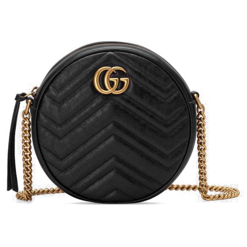 G*u*i gg marmont mini round shoulder bag 550154 (18.5*18.5*6.5cm)